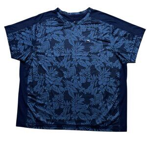 Tommy Bahama T-Shirt Mens 2XL Short Sleeve Performance Tech Stretch Floral Blue